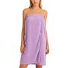 VIBINHO Asciugamano Gonna per Donna, Accappatoio in Microfibra Ultra Assorbente con Tasche e Bottoni, 80x140 cm, per Sauna, Spa, Piscina e Spiaggia (Viola)