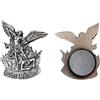 GTBITALY 90.231.30 007 calamita magnete per auto frigo arcangelo san michele saint micheal michael argento 4 x 3,5 cm
