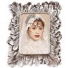 Yuaaoh Cornice Foto da Tavolo Vintage 10x15cm Cornice Portafoto in Resina Cornice Creativa A Forma Di Foglie Di Palma for Foto di Matrimoni la Casa, Orizzontale Verticale Display (Argento)
