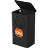 Lifewit Cesta Portabiancheria Salvaspazio con Coperchio, Cesto Biancheria Sporca Sottile con Manici, Portabiancheria Sporca Pieghevole per Camera da Letto, Bagno, Lavanderia, 105 L, Nero