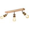 LVWIT Faretti LED da Soffitto Orientabili Retrò, Faretto da Interno con 3 Lampadine LED E27, Base di Legno, Faretti Soffitto Retrò per Barra, Salotto,Cameretta, Cucina (Lampadine Escluse)