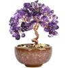 RIVIEVAL Albero di cristallo di quarzo viola fatto a mano - Decorazione curativa per casa/ufficio, regalo portafortuna a tema Chakra per compleanno donne (confezionato)
