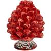 sicilia bedda - Pigna Siciliana con Piede Decorato - Modello Maioliche - Ceramica di Caltagirone (Altezza 12 x 8, Rosso)