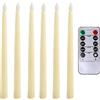 Yuecoom Candele LED Senza FiammaCandele Lunghe Bianco Coniche Telecomando Batterie,Candele Lunghe Decorazione pollici, ideali per casamatrimoni e feste (6)