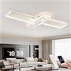 Narwhal Lampadario Led soffitto Moderno, Dimmerabile Plafoniera con Telecomando/APP, Timing e Funzione di Memoria, Plafoniere per Soggiorno,Camera da letto, Ufficio (Bianco, 125cm)