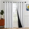 Deconovo Tende per Interni con Anelli, Oscuranti 100% con Retro Nero, Tende Termiche Isolanti Moderne per Camera da Letto e Soggiorno, 2 Pannelli, 140x290 cm, Grigio Perla