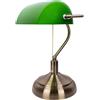 BEL AIR HOME - Lampada da Tavolo Bancario Vintage | Luce Scrivania Elegante per Bambino e Ufficio | Lampade da Comodino Orientabili, Metallo (VERDE)