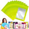 YAAVAAW Sacchetti in Lamina Verde con Chiusura Ziplock Piccoli Sacchetti a Prova di Odore Sacchetti Mylar Sacchetti per Imballaggio Olografico, 100pz 12x18cm Buste Richiudibili per Conservazione Sacchetti con