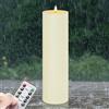 Zevanor Candele LED remote impermeabili senza fiamma da 10 cm x 35 cm, Temporizzazione a batteria Candele sfarfallanti grandi in plastica avorio per esterni(Lunga durata 420 ore, confezione da 1)