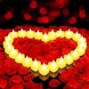 gobutend 2000 petali di rosa artificiali con 24 candele romantiche senza fiamma, luci a LED a forma di cuore, funzionamento a batteria, per una notte romantica, matrimonio, anniversario, decorazione
