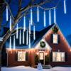 Aigostar Luci Natale Pioggia di Meteore, Luci Natalizie Bianco Freddo, Luci LED con 192 LED, 8 Tubi 30 cm, Impermeabili per Interni/Esterni da Albero di Natale, Cortile, Feste