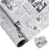 Larcenciel Carta Velina Rotolo 10m×43cm, Carta Velina per Imballaggio Stampa di Notizie Inglesi, Giornale Vintage Confezione Regalo Nera Beige per Matrimoni, Feste, Compleanno, Vacanze, DIY