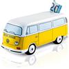 BRISA VW Collection Volkswagen Salvadanaio vintage in ceramica a forma di furgoncino, per risparmiare monete e banconote, VW Bus T2 design (Bus Classico/Arancione)