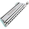 JDR Trochilus 10 fori Armonica cromatica chiave di LF Armonica senza valvole Arpa Organo a bocca Chromonica con custodia per adulti professionisti principianti (Blues/Ritcher Tuning Key of LF)