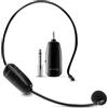 Bietrun Cuffia con microfono wireless, sistema di microfono con cuffia wireless UHF, portata 160 piedi, spina da 1/4'', per altoparlanti, amplificatore vocale, sistema PA