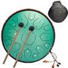 Pioleackflew Steel Tongue Drum Tamburo in Acciaio Handpan Drum Strumenti a Percussioni Musicali per Bambini Adulti Principianti per Meditazione Yoga Zazen, Sound Healing (14 Pollici 15 Note)