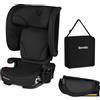 Lionelo Seggiolino Auto Pieghevole ORIN I-SIZE con ISOFIX per bambini 3,5-12 Anni, Reclinabile 4 Posizioni, Poggiatesta 14 Posizioni, Sfoderabile Lavabile, Borsa e Portabicchiere, i-Size 100-150 cm
