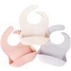 Nuby Confezione da 3 Bavaglini in Silicone per Bambina - Impermeabili e Facili da Pulire - Morbidi e Flessibili - Cinghie Regolabili - Tasca Raccogli-Cibo Integrata - Bavaglini per Neonata e Bambina
