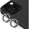 Coiwxmoi Protezione Fotocamera per iPhone 16/16 Plus,Pellicola Vetro Glitter Copri Telecamera Camera Proteggi Obiettivo HD Trasparente Lente Durezza 9H Anti-graffio Bling Diamond,Nero