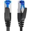KabelDirekt - Cavo Ethernet piatto altamente flessibile - 3 m - Cavo LAN e cavo di rete (CAT7, velocità massima di 10 Gbit/s in fibra ottica, RJ45, adatto all'all'installazione permanente, nero)