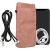 kwmobile Custodia Velluto a Coste con Chiusura Magnetica per Smartphone XL - 6,7/6,8 - Portacellulare Tracolla - Borsa Porta Cellulare da Collo Universale