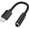 Ocbuo Adattatore cuffie per iPhone, [certificato MFi] adattatore Lightning a jack da 3,5 mm, adattatore per iPhone Aux Dongle Audio Cable Splitter compatibile con iPhone 14 Pro Max/14 Plus/14/13/12/11/SE/X