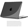 TECOOL Cover compatibile con MacBook Air 15 Pollici M5 M4 M3 M2 2023-2026 A3448 A3241 A3114 A2941, Custodia Rigida Protettiva Sottile in Plastica e Copritastiera UE, Cristallo Nero