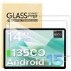 KUSINHOKA Vetro Temperato per Doogee Tab E3 Max (14 Pollici), [2 Pezzi] Durezza 9H Pellicola Protettiva, [Anti-Graffio], [Senza Bolle], HD Trasparente Protezione Schermo Protector Film