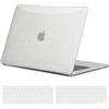 TECOOL Cover per MacBook Air M1 (A2337) e MacBook Air 13 Pollici Retina 2020 2019 2018 (A2179 A1932), Custodia Rigida Protettiva Sottile in Plastica e Copritastiera UE, Glitter