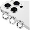 Coiwxmoi Protezione Fotocamera per iPhone 16 Pro/16 Pro Max,Pellicola Vetro Glitter Copri Telecamera Camera Proteggi Obiettivo HD Trasparente Lente Durezza 9H Anti-graffio Bling Diamond,Argento
