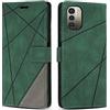 SONWO Cover per Nokia G11 / Nokia G21 Custodia, Flip Caso in PU Pelle Case Cover Premium Portafoglio Custodia per Nokia G11 / Nokia G21, Slot per Schede, Supporto Stand, Verde