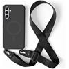 JIYUDZ JIYU Cover Magnetica per Samsung Galaxy A05s 4G/SM-A057 6.7 con Cordino,Custodia Silicone Compatibile con MagSafe,Cover Silicone con Corda Collana Tracolla Laccio Regolabile,Nero