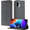 XINYEXIN Custodia per OnePlus 15R, Cover a Libro in Pelle PU con Blocco RFID, Slot per Carte, Supporto, Protezione Completa Antiurto - Nero