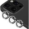 Coiwxmoi Protezione Fotocamera per iPhone 15 Pro/15 Pro Max,Pellicola Vetro Glitter Copri Telecamera Camera Proteggi Obiettivo HD Trasparente Lente Durezza 9H Anti-graffio Bling Diamond,Nero