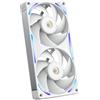 NZXT F240X Ventola Performance Telaio Singolo - 2x 120mm PWM RGB PC - Flusso aria & pressione max - Basso rumore - Telaio & pale LCP - Cuscinetto magnetico fluido - Spessore 30mm - Bianco
