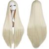 Colorful panda 32 Pollic 80cm Biondo chiaro Parrucca Di Moda Capelli Lunghi Lisci Cosplay Festa Parrucca Naturale Parrucca capelli sintetici morbidi costume per donne e ragazze