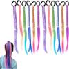 RANYAKE Intrecciate per Bambine,Trecce finte per capelli da bambina,extension colorate per bambine,Set di Accessori per Capelli,12 pezzi