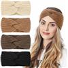 SYEYCW 4 fasce invernali da donna, fasce per capelli in maglia per capelli da donna, turbante invernale lavorato a maglia, fascia per le orecchie, fascia spessa per attività all'aperto o vita