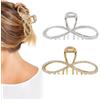 VelvetGlow, 2 pezzi clip per capelli con strass per donne, grandi mollette in metallo dorato e argento, accessorio per capelli lucente e a fiocco