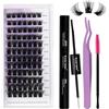 WENDY LASHES Extension Ciglia Kit C3 0.07mm D Curl Ciuffetti Ciglia Finte Mixed 8-16mm Estensioni Ciglia Individuali Naturale Lash Extension Kit Cluster Lashes Kit(XHTZ-C3-0.07-D-816)