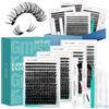GEMERRY 4x Ciglia Finte Ciuffetti Kit Extension Ciglia 40D/50D/100D/200D | Lash Cluster Kit con Bond and Seal Pinzette er Uso Personale a Casa Ciglia a Grappolo Extension Ciglia Kit