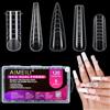 AIMEILI 120 Pezzi Unghie Finte Nail System Dual Nail Form, 5 Stili Dual Form per Gel e Acrygel Unghie Ricostruzione Tips Acrilico Strumenti per Manicure - 001