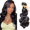 AiPliantfis Body Wave Bundles Human Hair Capelli Veri Tessitura Human Hair Extensions Capelli Umani Natural Black 50g/PC 150G Double Weft Unprocessed Virgin Remy Hair for Women 12 14 16 Pollici