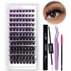 WENDY LASHES Kit Ciglia Extension Kit D Curl C3 0.07mm Ciuffetti Ciglia Finte Mixed 8-16mm Estensioni Ciglia Individuali Naturale DIY Lash Extensions Kit Cluster Lashes Kit