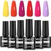 AIMEILI Smalto Semipermanente Unghie Neon 6 Colori Kit Semipermanente Unghie UV LED Soak Off Smalti Gel Colorati Nail Art 5ml Kit 6-92