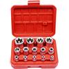 JTZXJJX Set di 14 bussole a stella E-Torx femmina con custodia, set di chiavi a stella esterne da 1/4, 3/8, 1/2, set di chiavi a bussola dinamometriche E4-E24