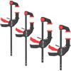 GETLITOOL Set 4pz Morsetti a Barra 6/12 da Falegname con Serraggio 600N/60KG e Profondità 65mm, 2 in 1 F-Bar/Spargitori a Sgancio Rapido per Lavorazione Legno Metallo DIY