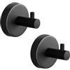 ALTPWJW Ganci per asciugamani per bagno, confezione da 2 ganci per porta in acciaio inox, a vite, gancio appendiabiti (nero opaco)