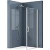 doporro Box Doccia Angolare 75x80 cm con Porta Battente, Vetro Temperato 8mm Anticalcare Trasparente, Profilo in Alluminio Cromato - Ravenna36K