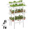 VEVOR Kit Sistema di Coltivazione Idroponica a 3 Livelli e 90 Siti con Tubi in UPVC, Irrigazione Temporizzata, Tubi Che Bloccano Sole e Luce, Coltivazione per Ortaggi da Interno, Giardino Domestico